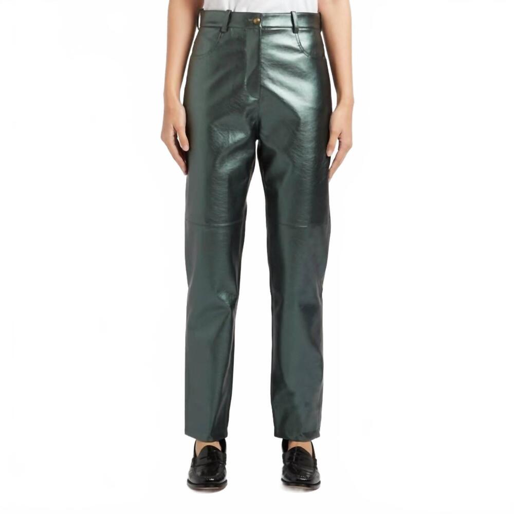 NEW THE LABEL EDITION women's marlon pants in metallic green